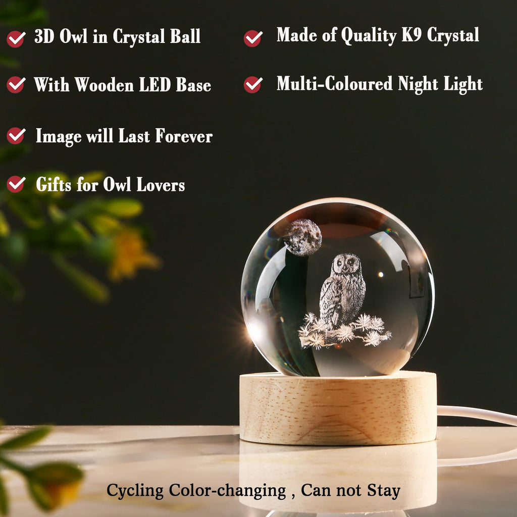IFOLAINA Butterfly Crystal Ball Gifts Ideas for Girlfriend Wife Mom Couple Her Bithday Mothers Day 3D Butterfly on Sunflower Night Light Decorative Globes Room Decor