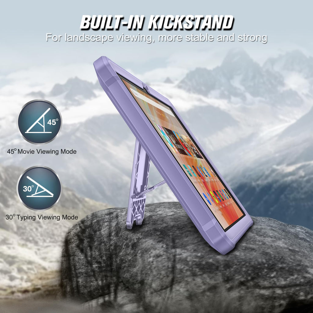 Fintie Shockproof Case for All-New Fire HD 10 Tablet (13th Generation 10.1", 2023 Release), [Tuatara] Rugged Unibody Hybrid Bumper Kickstand Cover with Built-in Screen Protector, Black