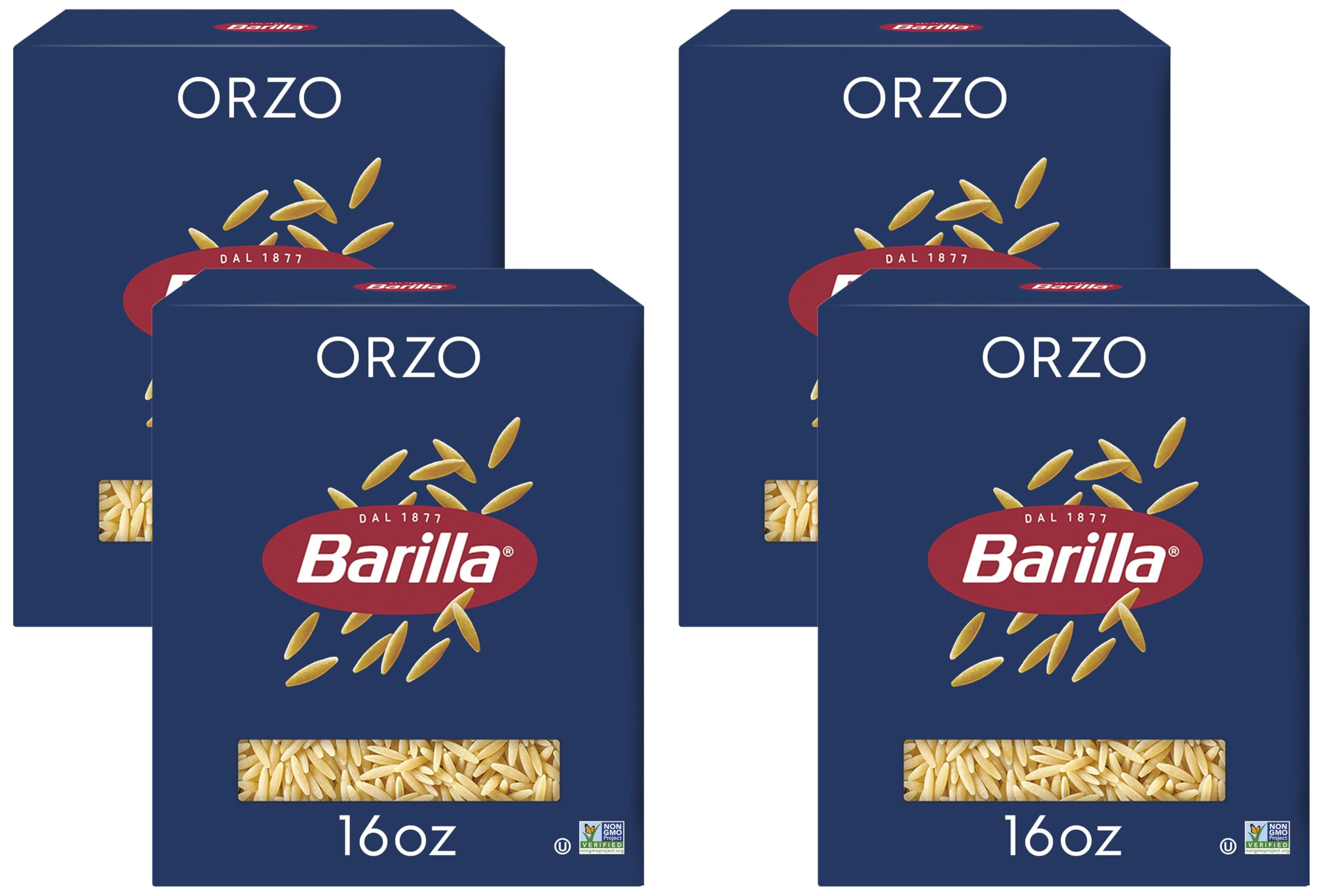 Barilla Orzo Pasta, 16 oz. Box - Non-GMO, Made with Durum Wheat Semolina - Kosher Certified