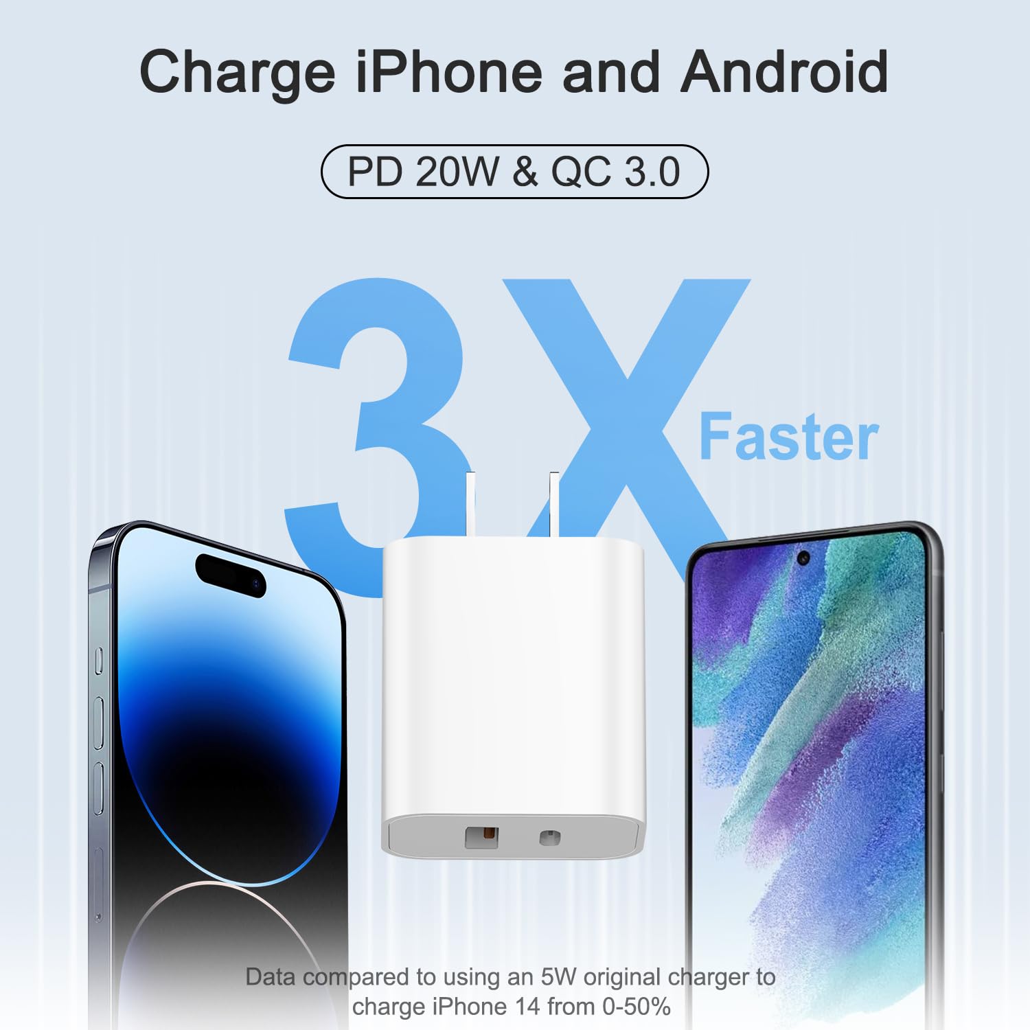 USB C Charger Block Charging Block Type C Charger 20W Wall Chargers 4 Pack for iPhone 16/16 Plus/16 Pro/16 Pro Max/iPhone 15/15 Pro/15 Pro Max/14/13/12 Pro/Samsung//Android(Black)