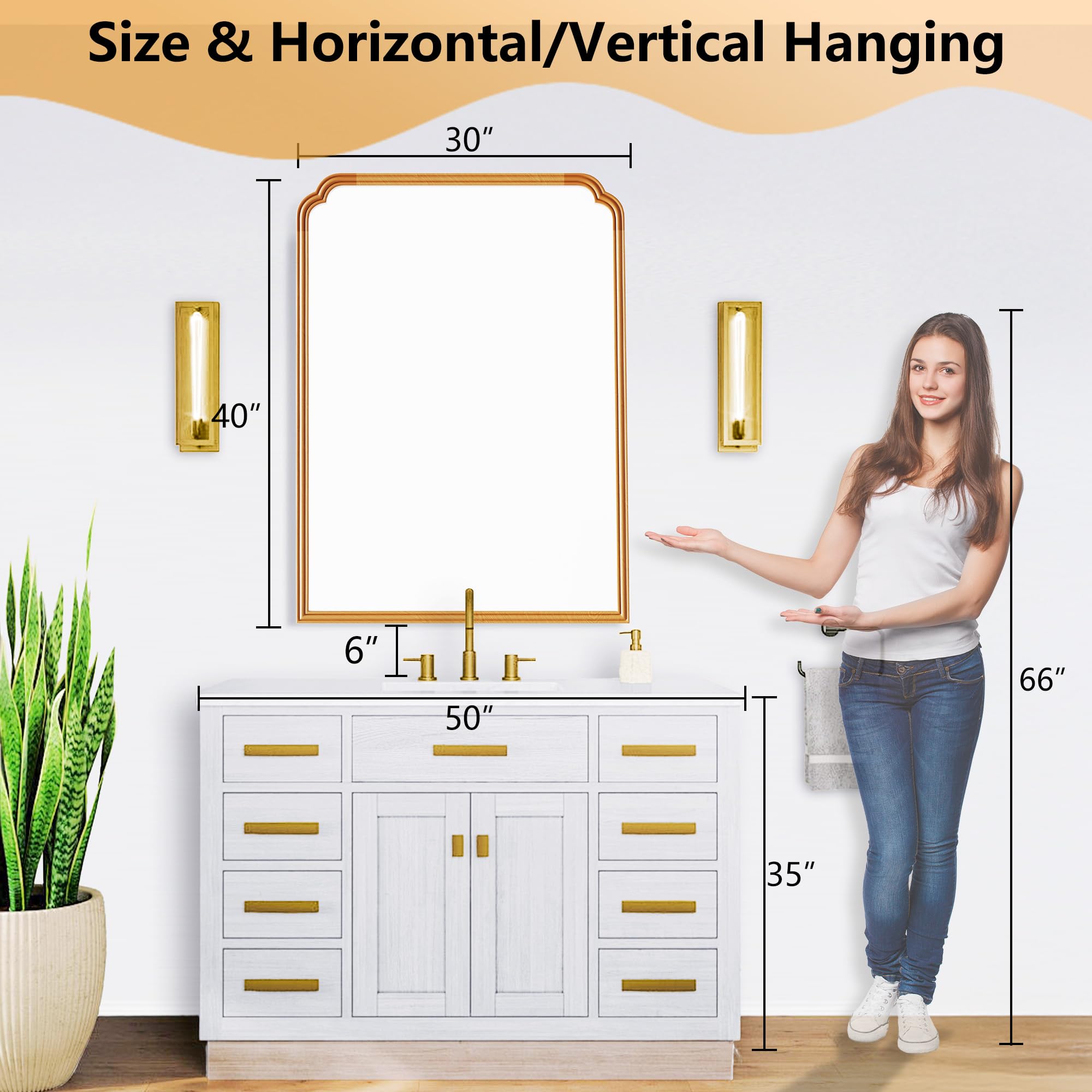 Ferytange 18X24 Inch Black Mirror for Wall with Metal Frame Rectangular Rounded Bathroom Vanity Mirror Anti-Rust, Hangs (Black 18" x 24")