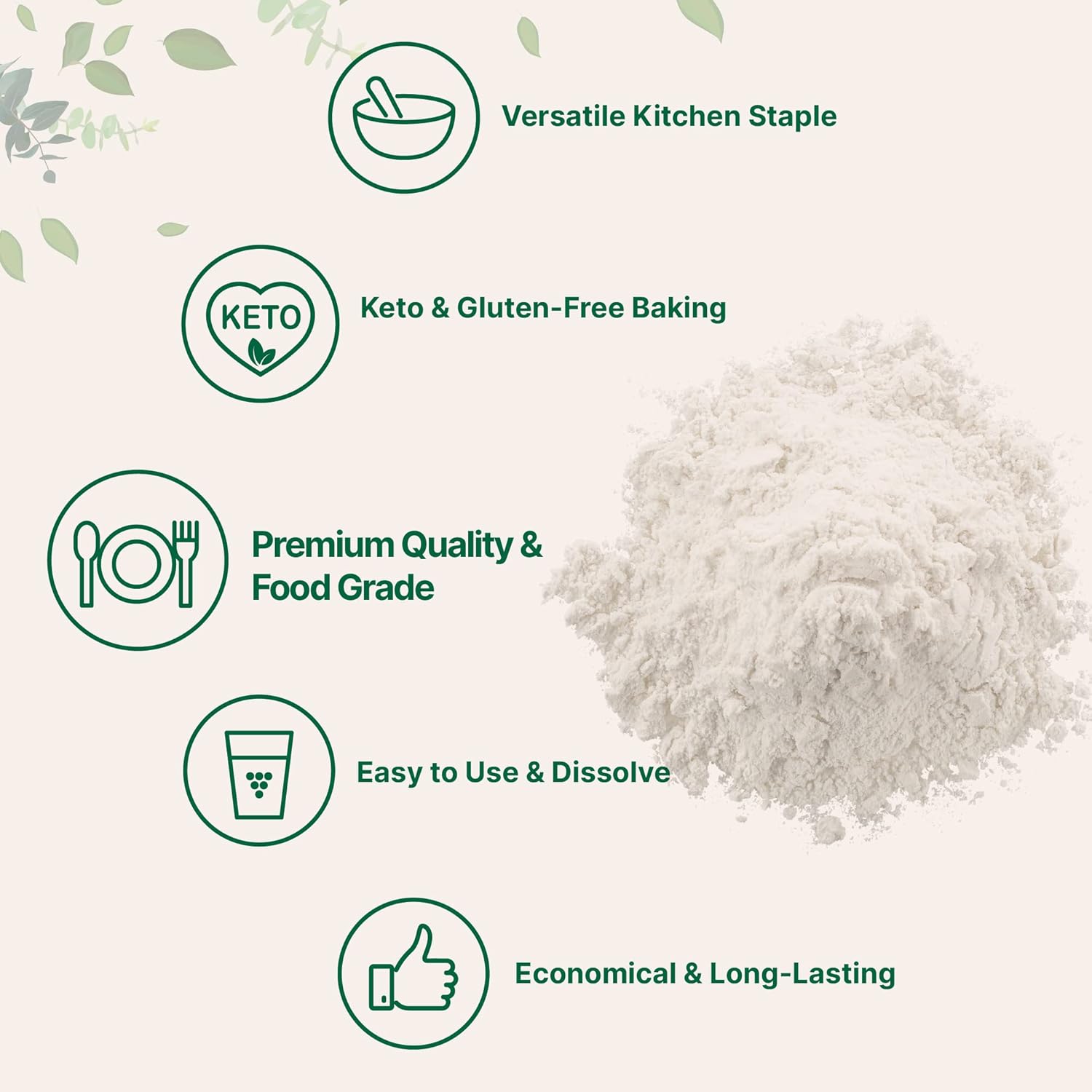 Micro Ingredients Xanthan Gum Powder 2lb (32oz) Premium Quality for Keto & Gluten-Free Baking Unflavored Thickening Agent for Cooking Non-GMO Vegan Friendly