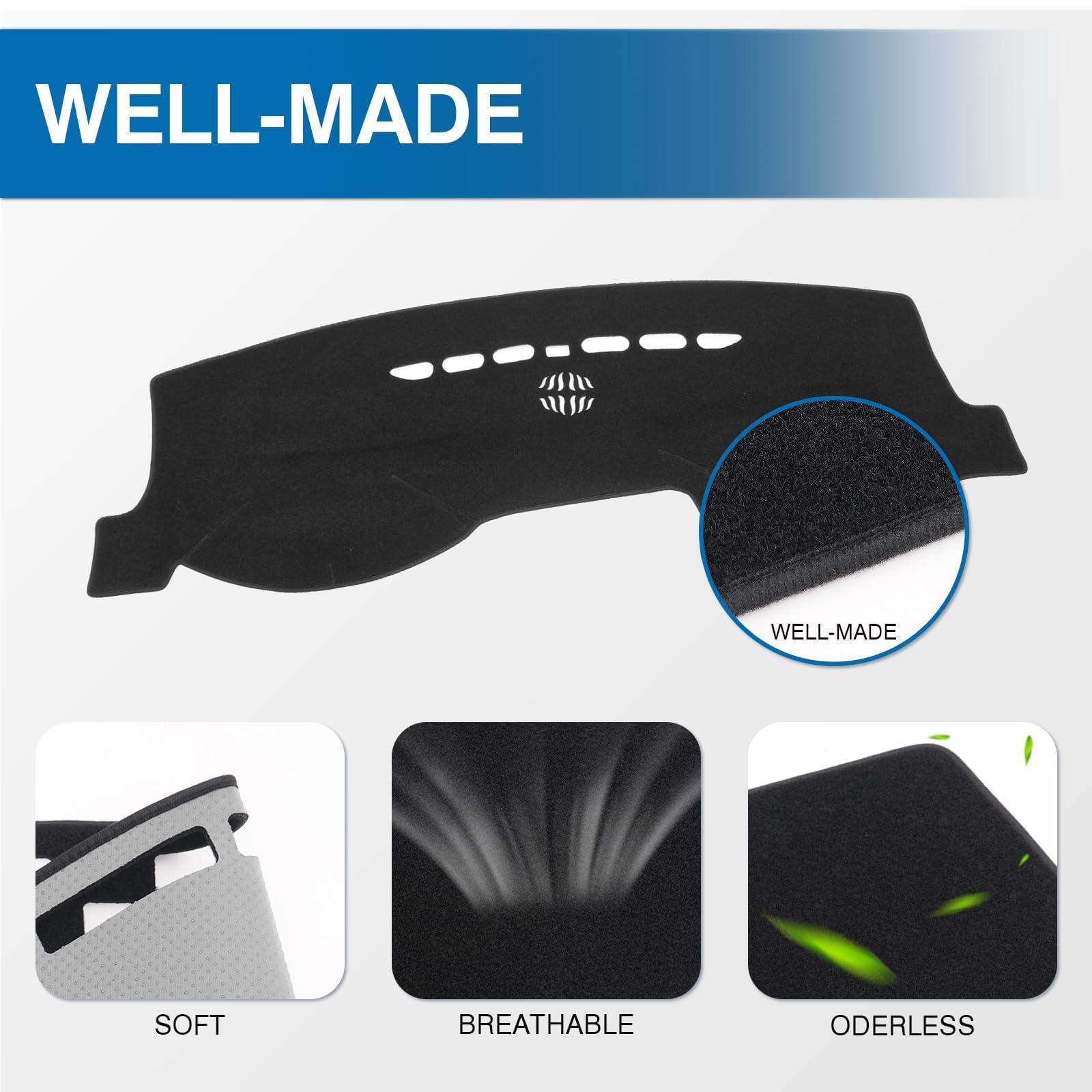 KUST Black Dash Cover for Ford Ranger 1995-2011/Ford Explorer 1995-2001/Mazda B2300 B2500 B3000 B4000 1995-2008/Mercury Mountaineer 1997-2001 Polyester Dashboard Cover Accessories for Ranger