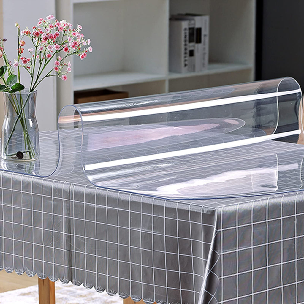 VEVOR Clear PVC Square Tablecloth, 12" x 12", 1.5mm Thick, Waterproof, Stain Resistant, Durable, Desk, Coffee Table, Dining Room Table