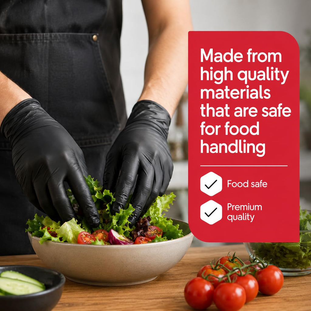 Inspire Black Nitrile Gloves | THE ORIGINAL Quality Black Gloves Disposable Latex Free | 4.5 Cooking