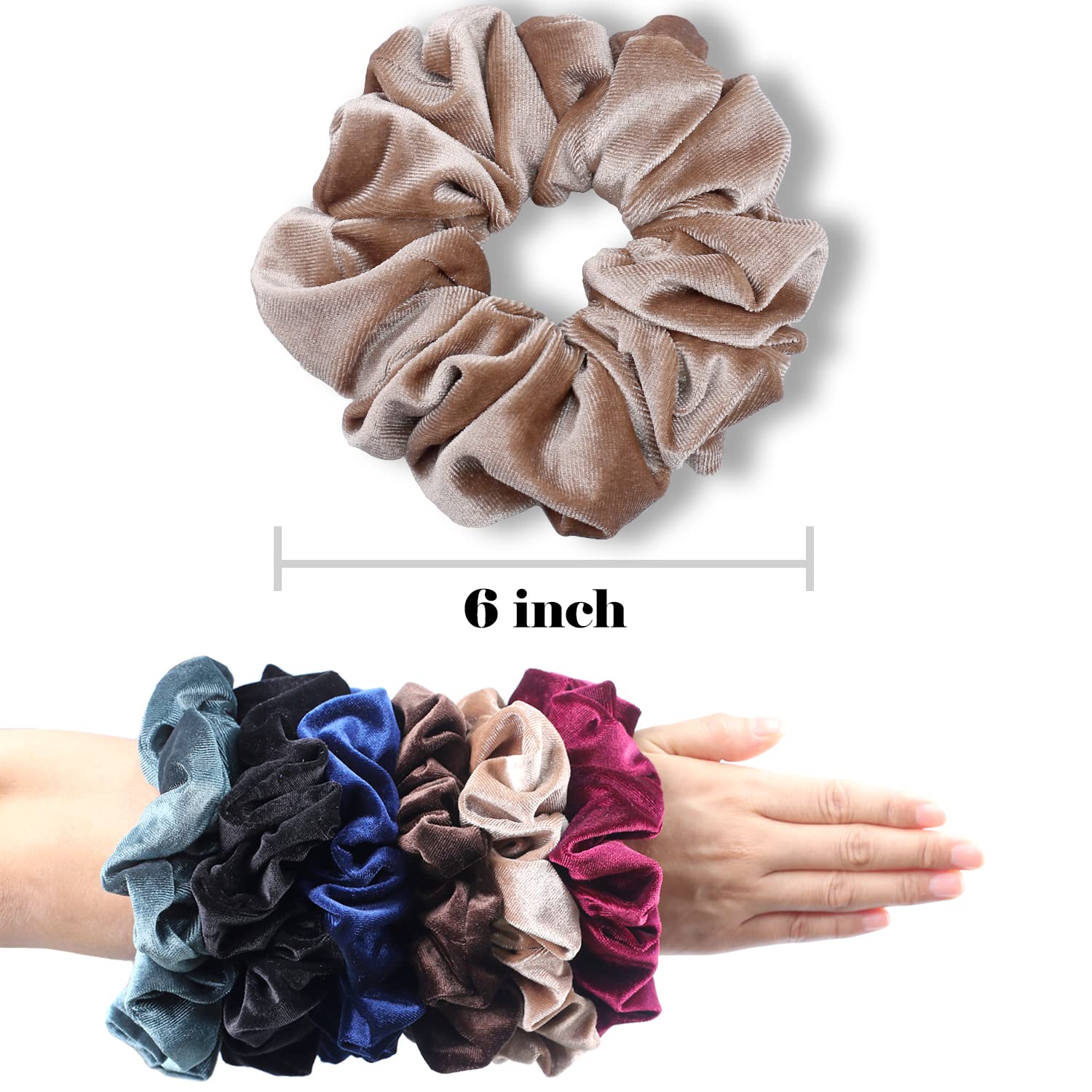 IVARYSS Extra Large Scrunchies for Women's Hair, Premium Satin Soft Jumbo Scrunchy, XL 6 inch Big Elastic Thick Band Hair Accessories, 4 Pack, Dots