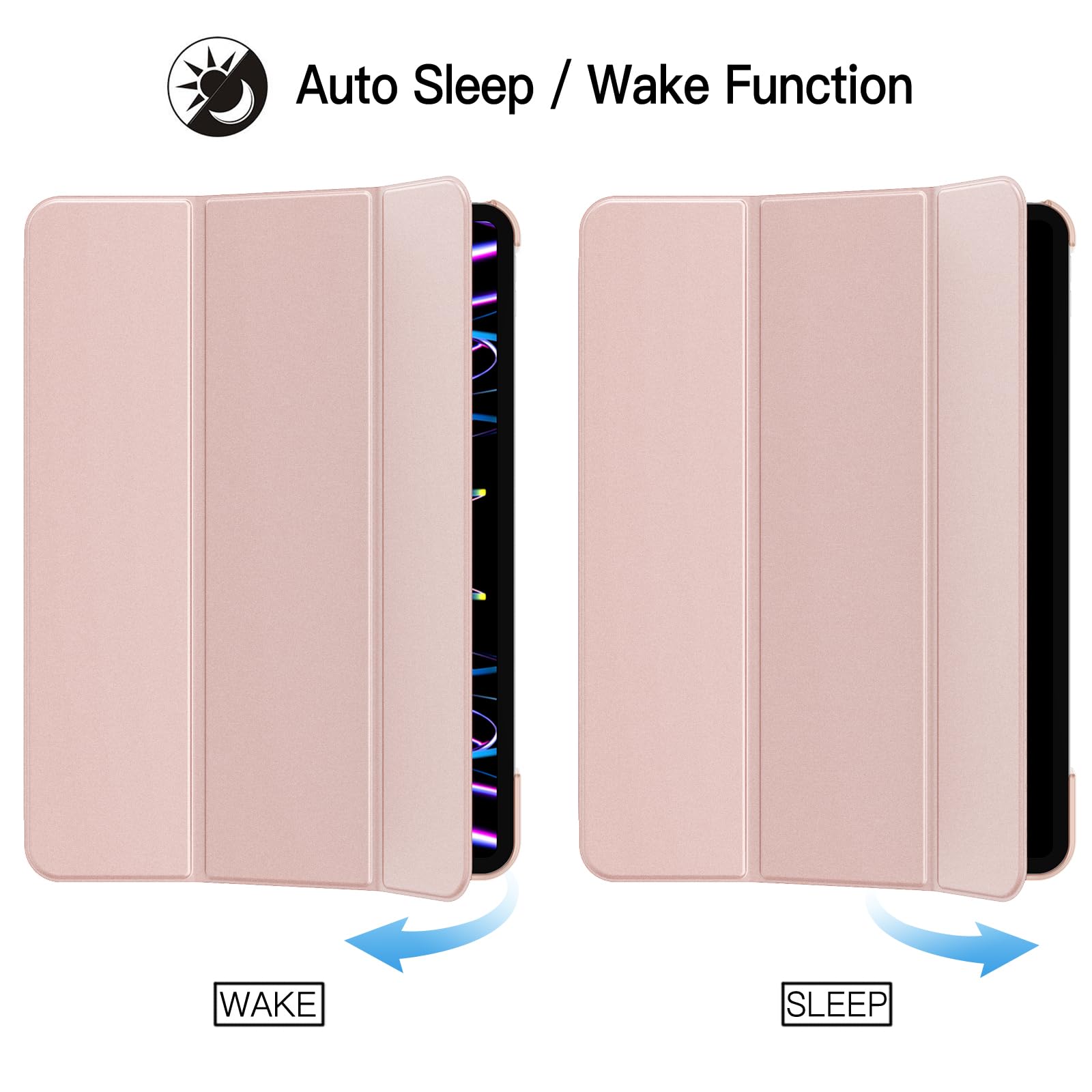 JETech Case ONLY for iPad Pro 11-Inch, 2022/2021/2020/2018 Model, Compatible with Pencil, Cover Auto Wake/Sleep (Black)