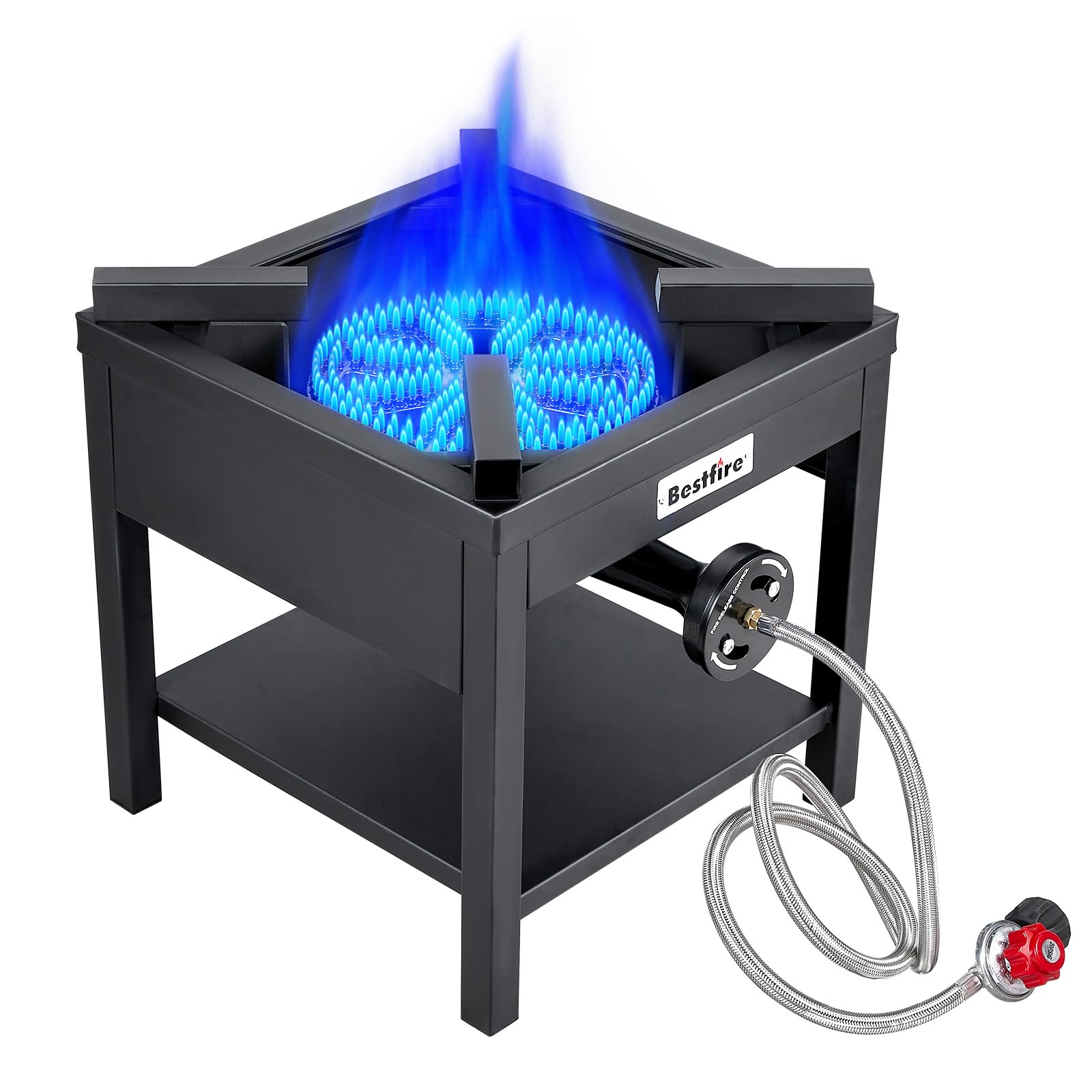 BESTFIRE Foldable Flat Top Grill, Outdoor Griddle-3 Burner Propane Griddle with Two Foldable Shelves,36" Flat Grills Outdoor-45,000 BTU Gas Grill for BBQ& Outdoor Cooking,Black