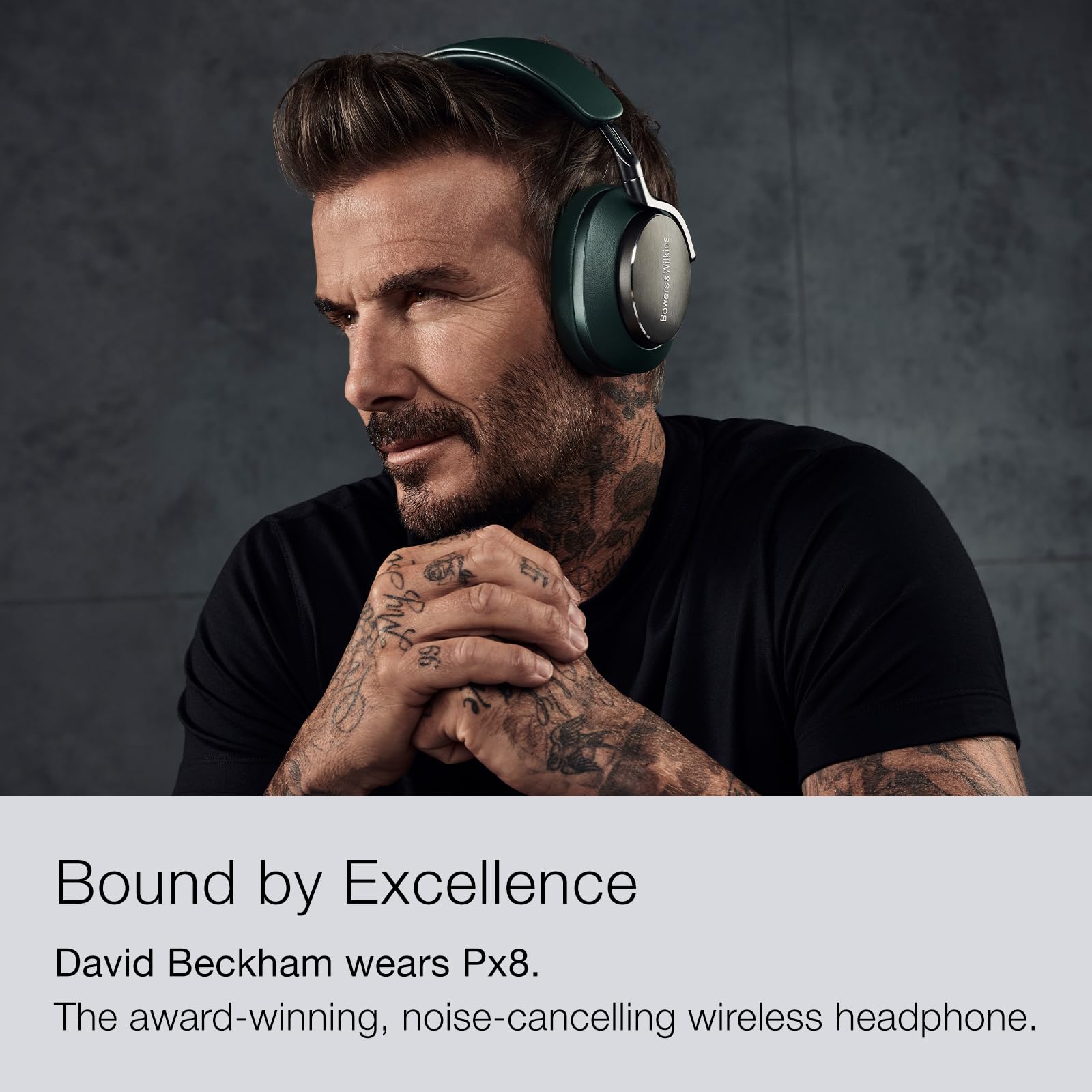 Bowers & Wilkins Px8 Over-Ear Headphones Wireless Bluetooth Noise Cancelling, Luxurious Materials, 30-Hour Battery Life, 15-Min Quick Charging, Black