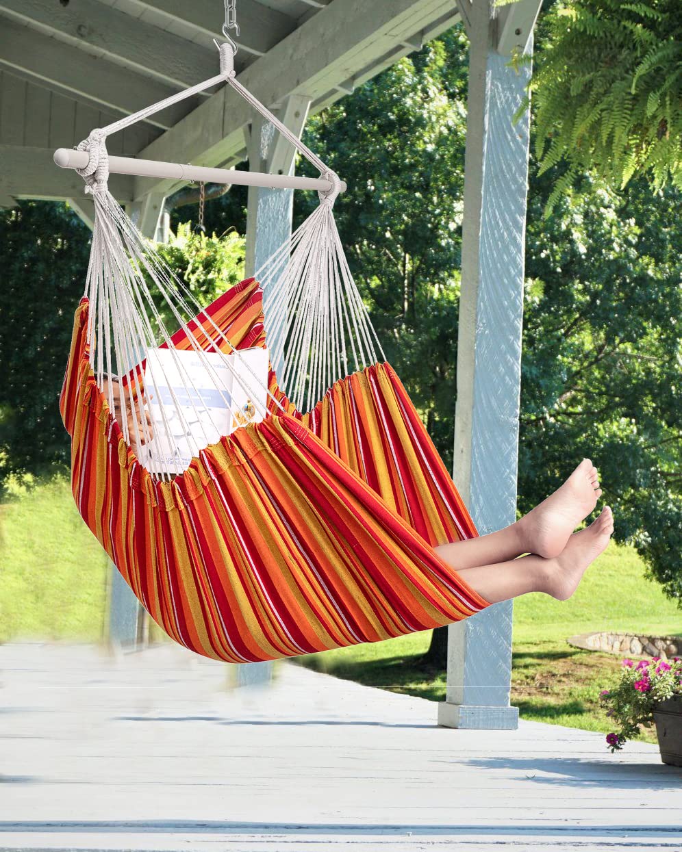 ADVOKAIR Hammock Chair Large 70.9"x47.2", 32% Bigger XXL Hanging Swing Chair with 500lbs Capacity, Heavy Duty Steel Spreader Bar, Extra Roomy Comfort for Adult Indoor Outdoor Bedroom Patio