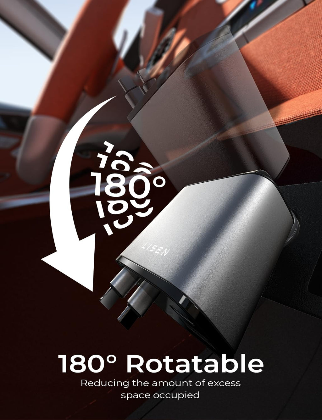LISEN Retractable Car Charger, 84W Car Charger USB C Fast Charger Adapter for iPhone, Car Accessories for Men Women, Birthday Gifts for Fathers Day for Men Dad Husband, for iPhone 17 16 15 14 13 12 11