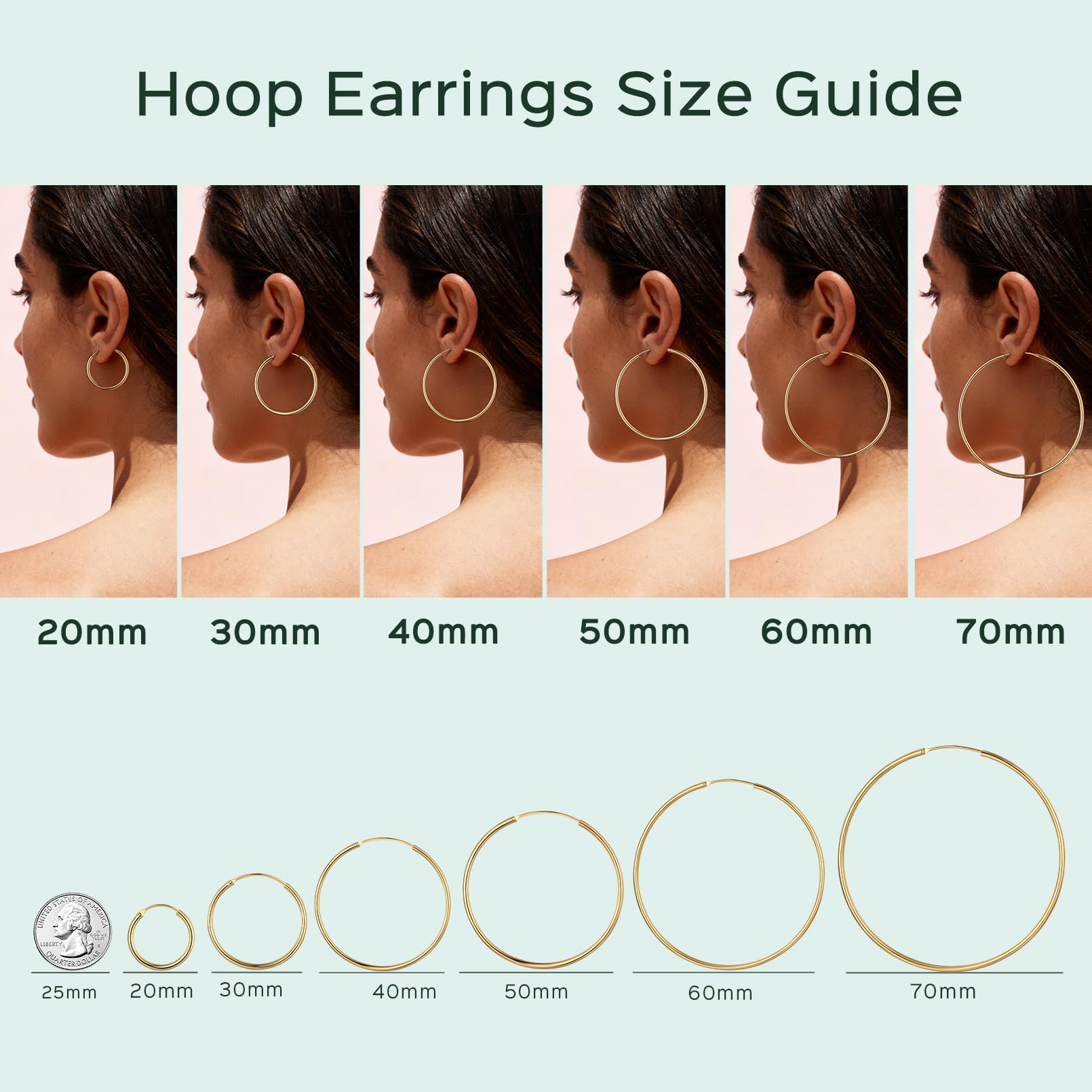 ChicSilver 925 Sterling Silver Hoop Earrings for Women Hypoallergenic, Lightweight Large Gold Plated Silver Hoop Earrings, Endless Hoops Earring 20/30/40/50/60/70MM