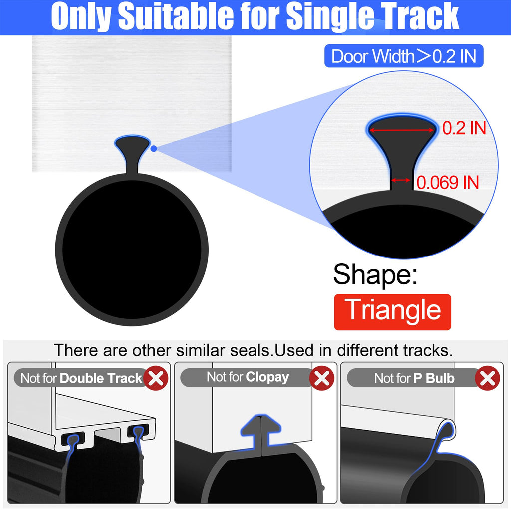ToLanbbt 8.2FT Garage Door Seals Bottom Rubber 0.19" P Bulb Bottom Weather Seal, Weatherproof Replacement Weather Stripping Compatible with Overhead Door (8.2 FT, Gray)