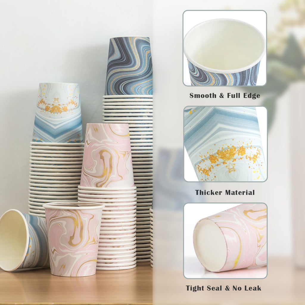 BYSNOW 100 Pack 3 oz Paper Cups, Disposable Bathroom Cups, Small Mouthwash Cups, Mini Paper Cups for Bathroom, White 100Pack