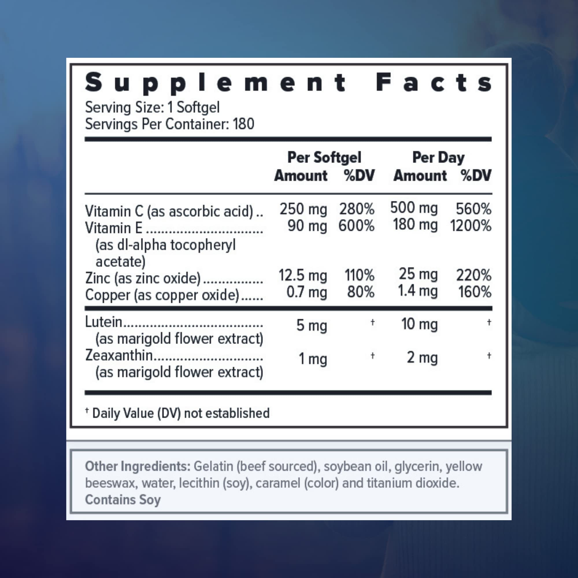 Focus Select AREDS2 Based Eye Vitamin-Mineral Supplement - AREDS2 Based Supplement for Eyes (60 ct. 30 Day Supply) - AREDS2 Based Low Zinc Formula - Eye Vision Supplement and Vitamin