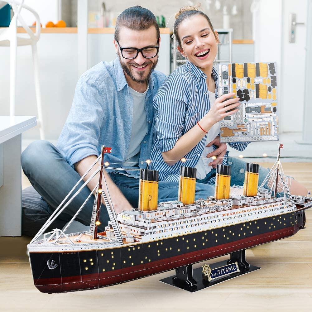 CubicFun 3D Ship Puzzles for USS Constitution Sailing Boat Models for Adults and Teens Toys, 193 Pieces