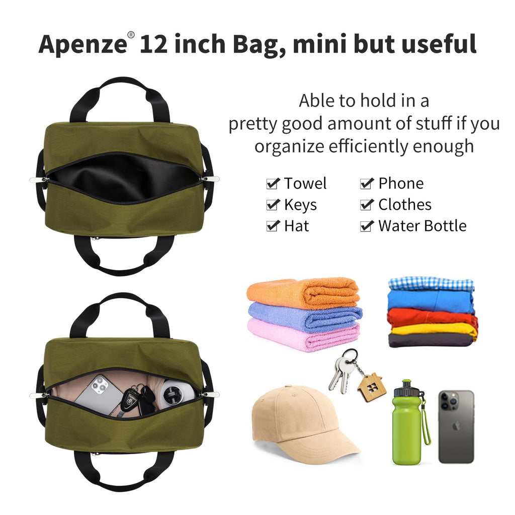 Apenze Small Gym Bag Carry On Bag - 12 in Mini Duffle Bag Lightweight for Overnight Travel(Camouflage)