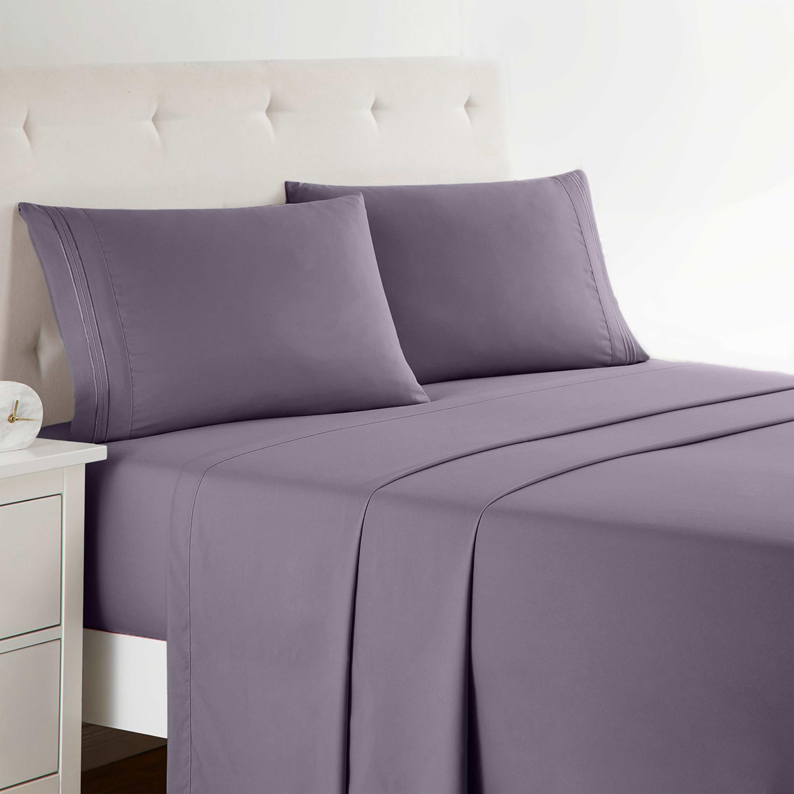 Clara Clark Bed Sheets, Premier 1800 Series 4 Piece Bed Sheet Set, Deep Pocket, Wrinkle, Fade, Stain Resistant, Luxury Soft Bedding Sheets & Pillowcases, Twin, Beach Blue