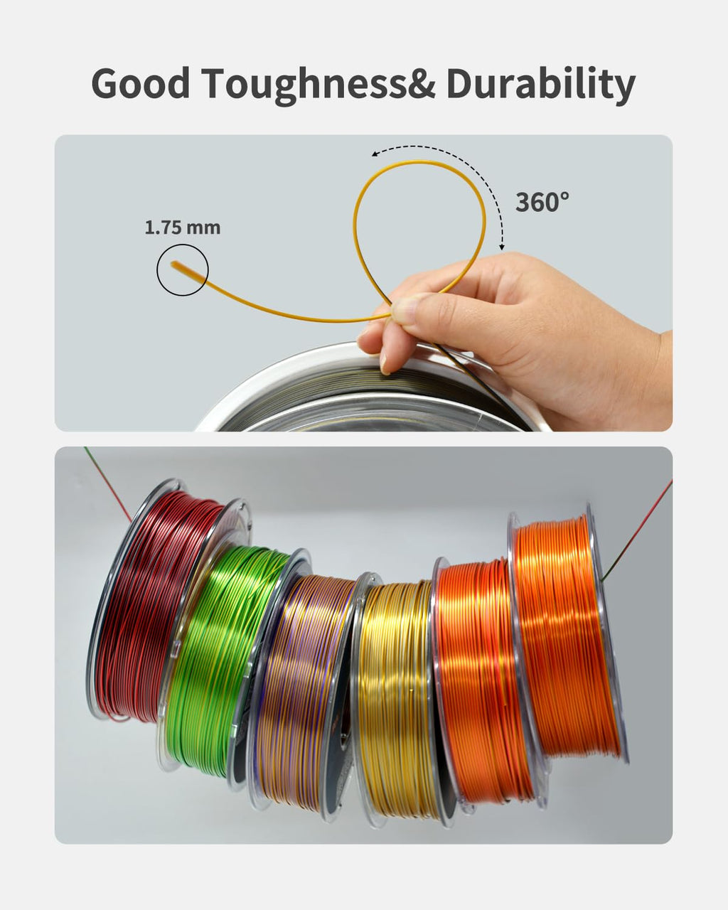 PLA Filament 1.75mm, 3D Printer Filament 1kg Spool (2.2lbs), Neatly Wound, +/- 0.02mm Precision, No Clog/Bubble, Excellent Layer Adhesion, Fits Most FDM Printers, Apple Green
