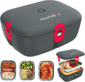 HeatsBox Go Cordless Electric Lunch Box 100W | Rechargeable Self Heating Container | App Control | 3.9 cups Battery Operated Food Warmer for Adults | Car, Truck, Office, Travel | 5V,12V,24V,110V
