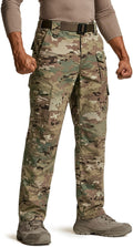 CQR Men's Flex Ripstop Tactical Pants, Water Resistant Stretch Cargo Pants, Lightweight EDC Hiking Work Pants
