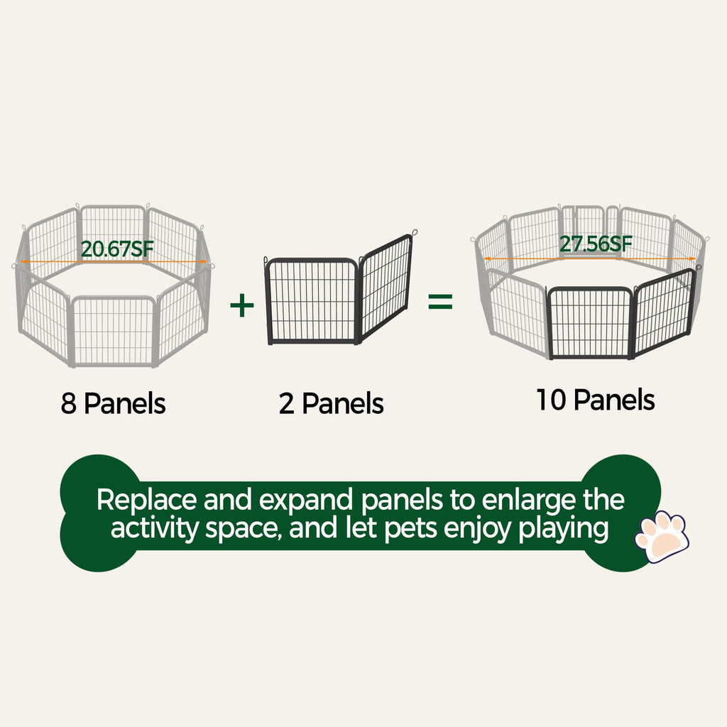 Yaheetech Dog Playpen, 24 inch 2 Panels Dog Pen for Indoor Heavy Duty Puppy Exercise Pen Metal Pet Fence for RV Camping/Yard/Garden