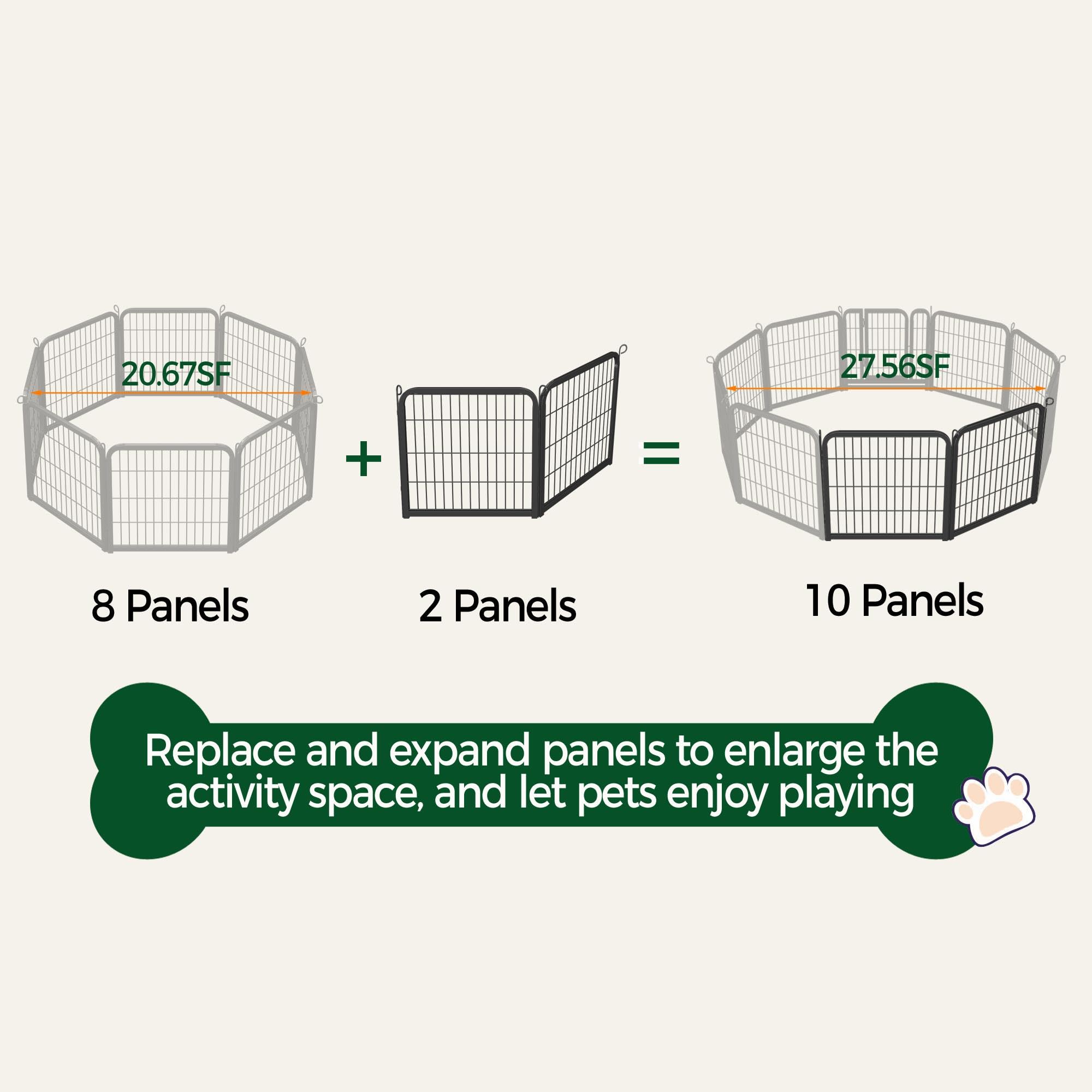 Yaheetech Dog Playpen, 24 inch 2 Panels Dog Pen for Indoor Heavy Duty Puppy Exercise Pen Metal Pet Fence for RV Camping/Yard/Garden