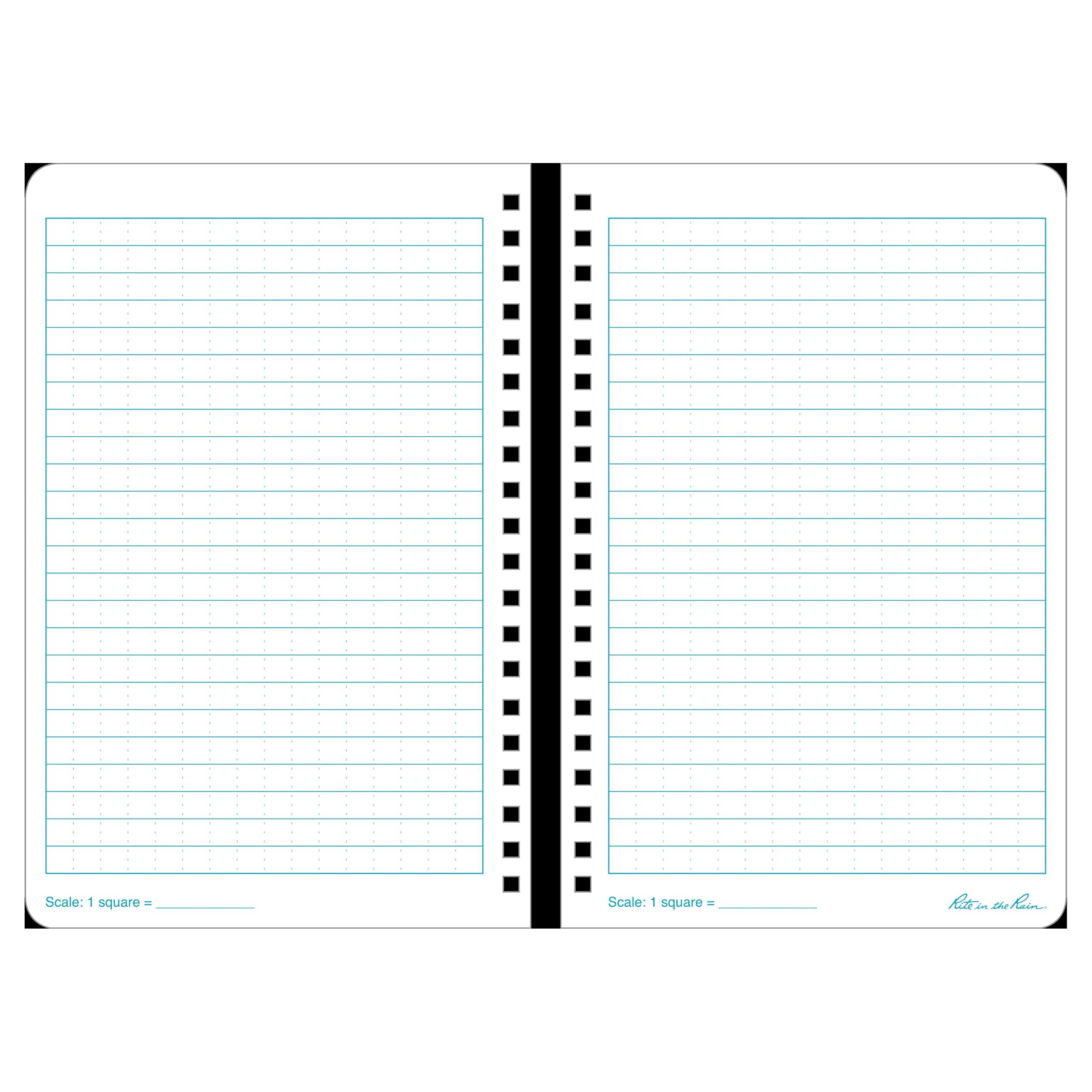 Rite In The Rain Weatherproof Stapled Notebook, 4.625" x 7", Black Cover, Universal Pattern, 3 Pack (No. 771FX)