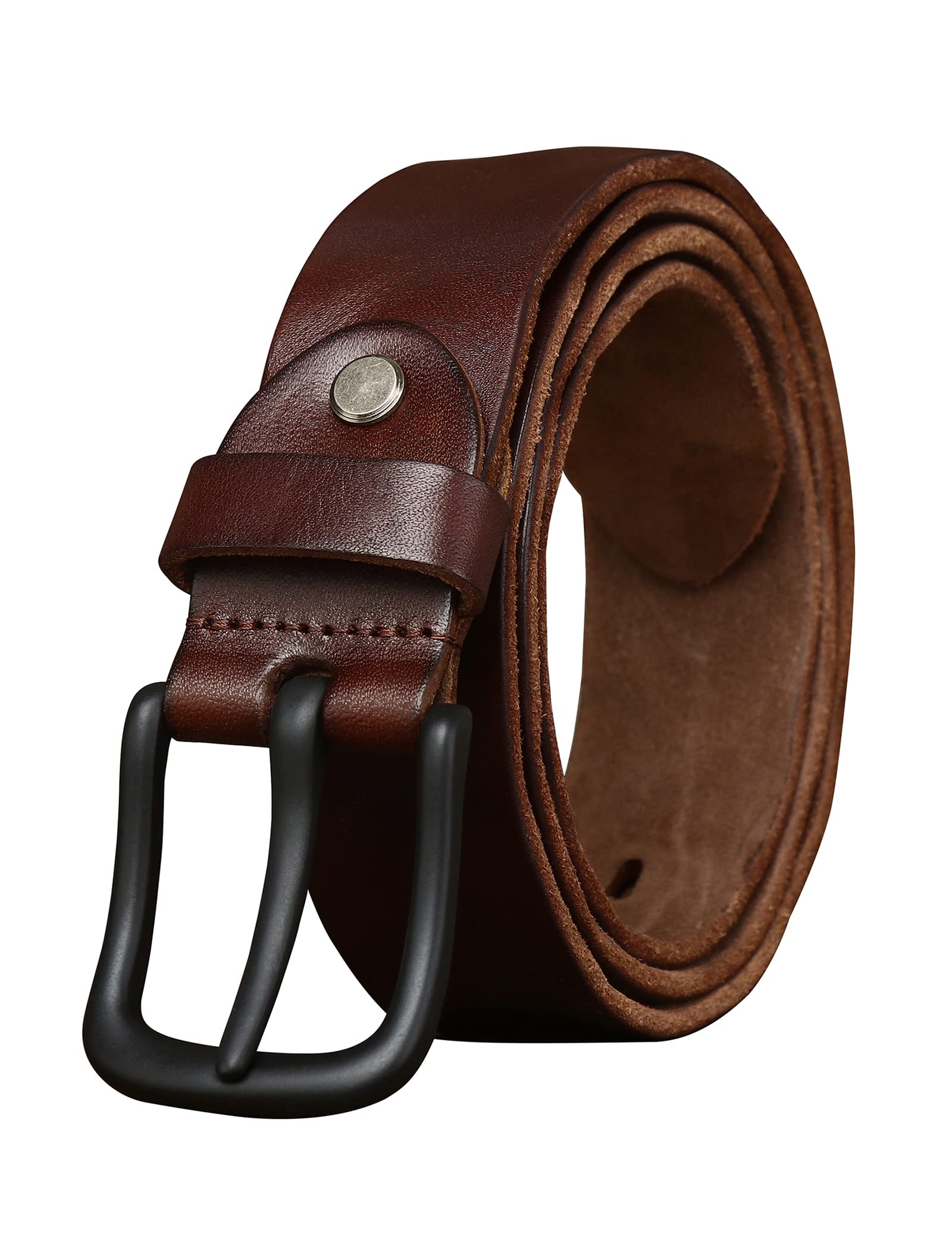 Thicken Full Grain Leather Mens Belt Heavy Duty Mens Work Belt Mens Belt High Hardness Buckle Packed In Gift Box