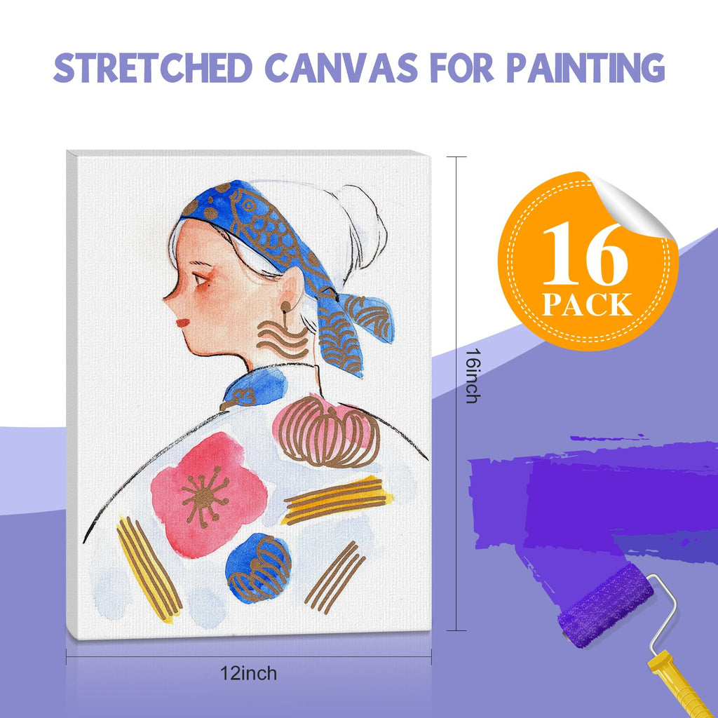 ESRICH Stretched Canvas for Painting 5x7, 48 Pack Small Canvases for Painting 5/8" Profile Primed Acid-Free Blank Painting Canvas for Kids & Artists for Decorations, Painting Parties.