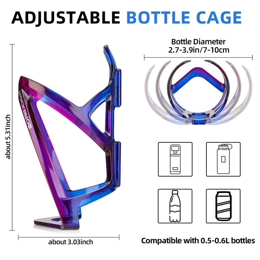 ROCKBROS Bike Water Bottle Holder Ultra-Light Bicycle Bottle Cages with Screws Tool, Universal Bike Cup Holder Rack for Road MTB Bikes…