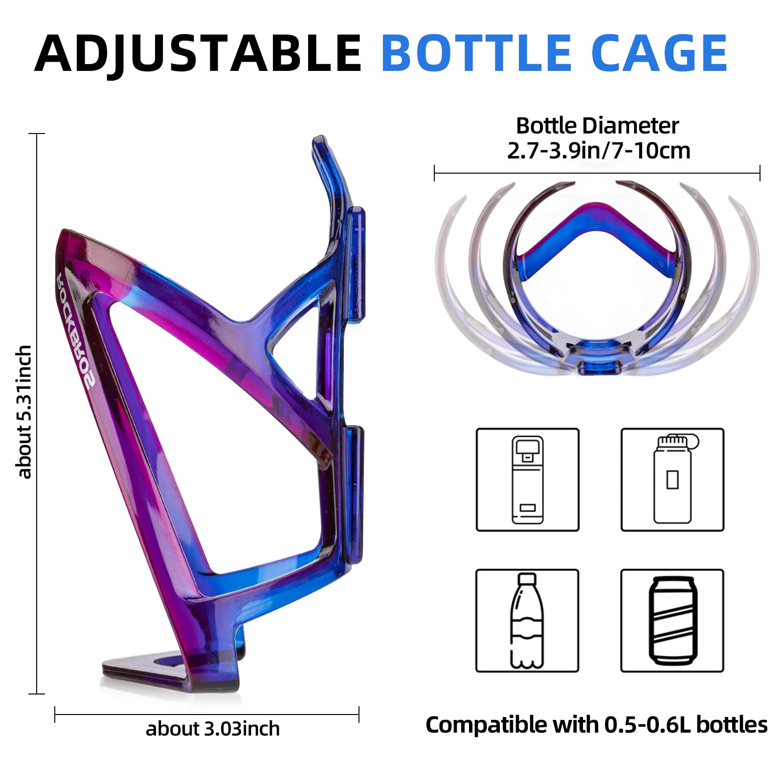 ROCKBROS Bike Water Bottle Holder Ultra-Light Bicycle Bottle Cages with Screws Tool, Universal Bike Cup Holder Rack for Road MTB Bikes…