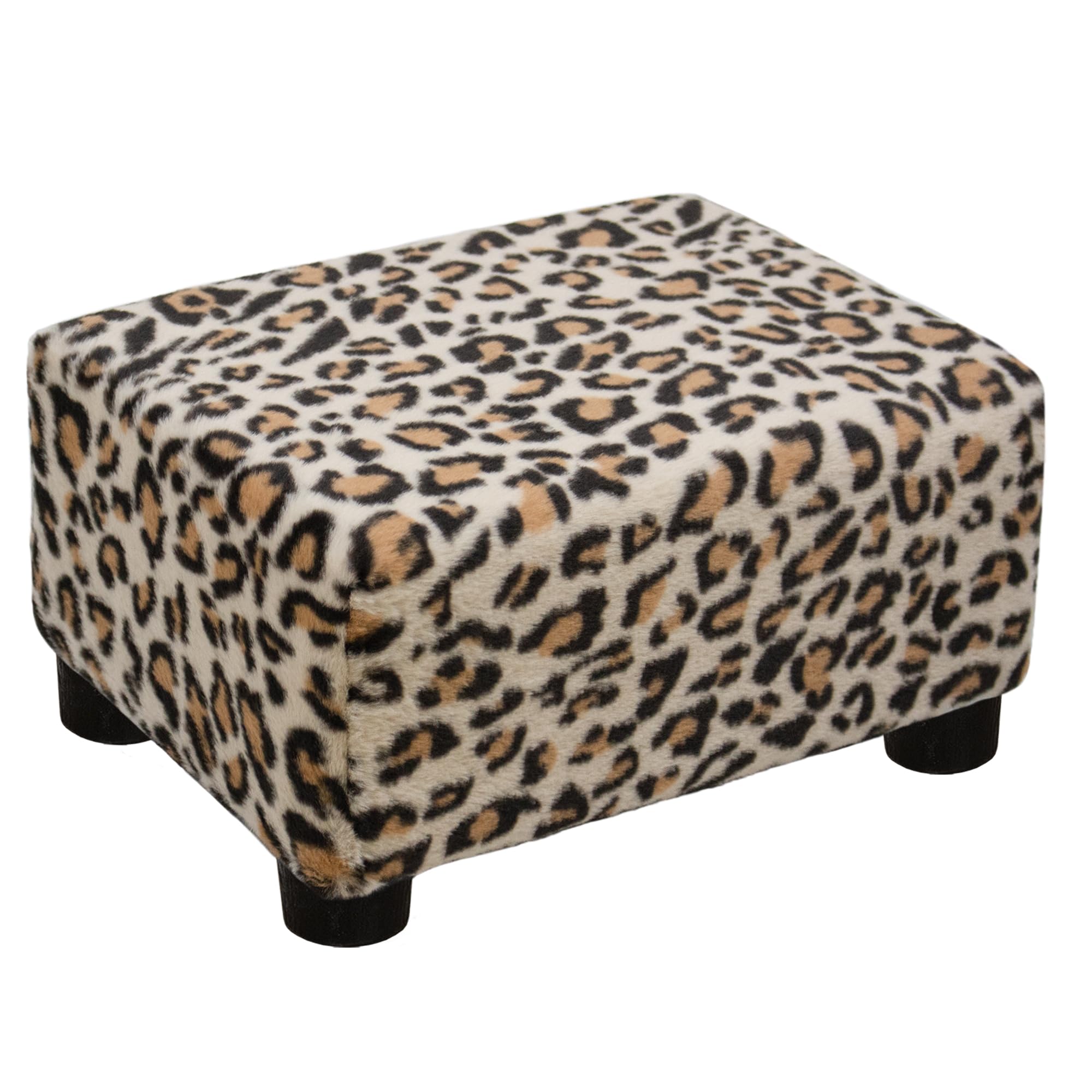 CAROLMADE Small Foot Stool Ottoman Footstool with Legs Under Desk Footrest for Living Room Bedroom and Office, Black