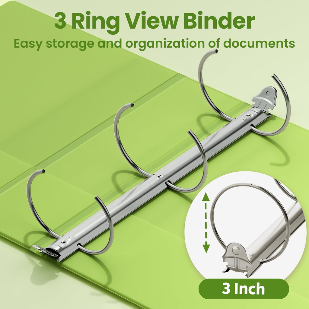 SUNEE 3 Ring Binder 1/2 Inch 1 Pack, Clear View Binder Three Ring PVC-Free (Fit 8.5x11 Inches) for School or Office Supplies, Black