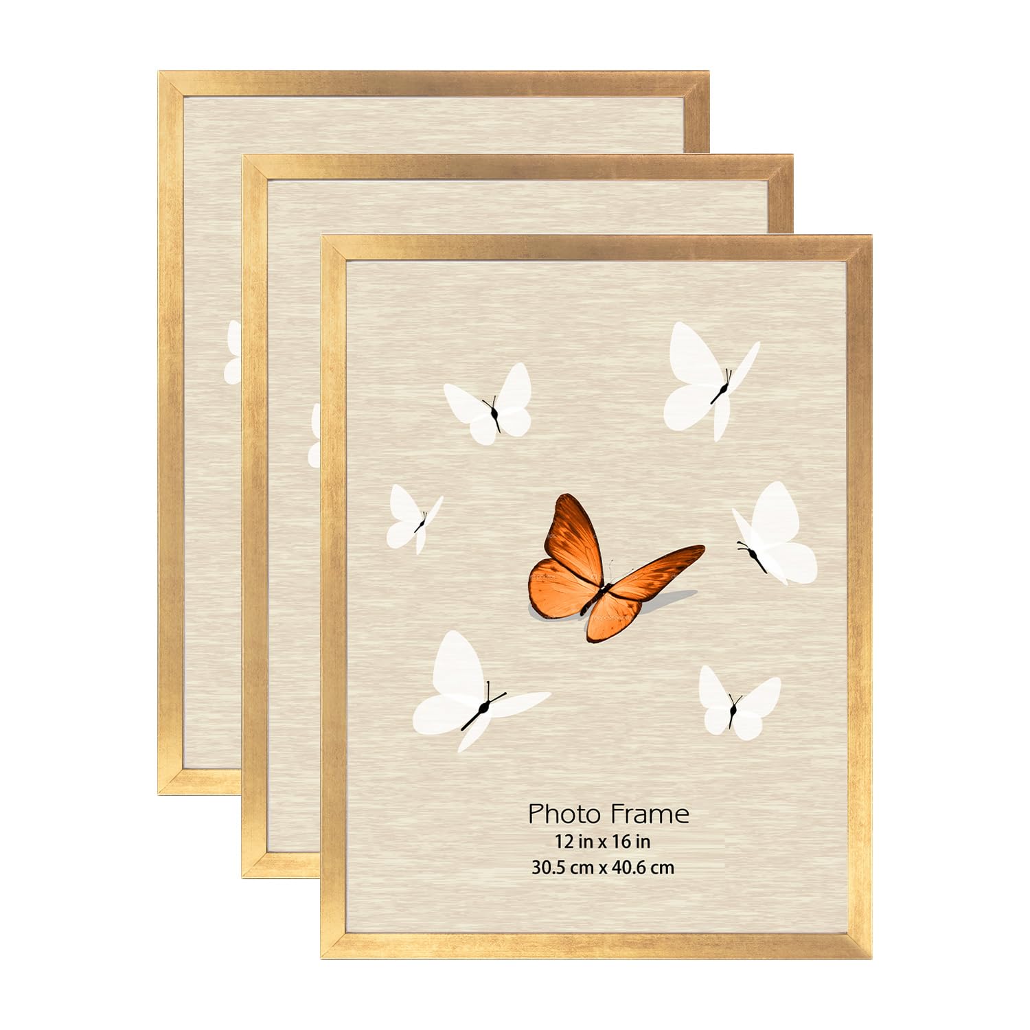 5x7 Picture Frame Gold, Display 5x7 without Mat or 4x6 with Mat, Wall Gallery Photo Frames