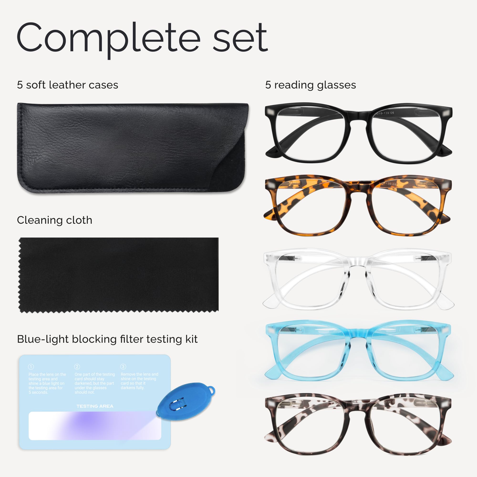 CCVOO Mix & Match Reading Glasses for Women - Lightweight, Comfortable Fit, Clear Vision - Blue Light Blocking
