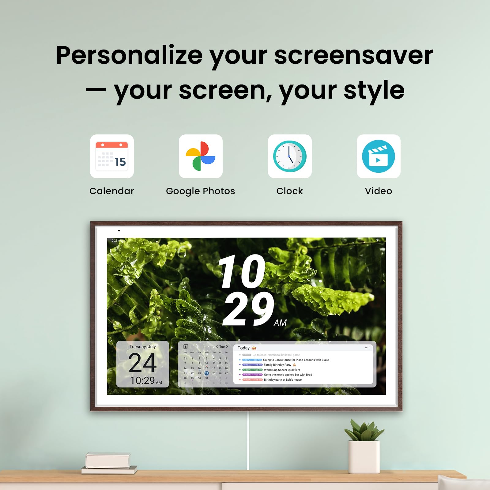 Apolosign 27-inch Digital Calendar & Smart Family Wall Planner, No Subscription, Calendar & Dashboard Dual-Mode System, Shared Touchscreen Display with Calendar Sync, Chore Charts & Family Scheduling Hub, Wall Mount Included (Black)