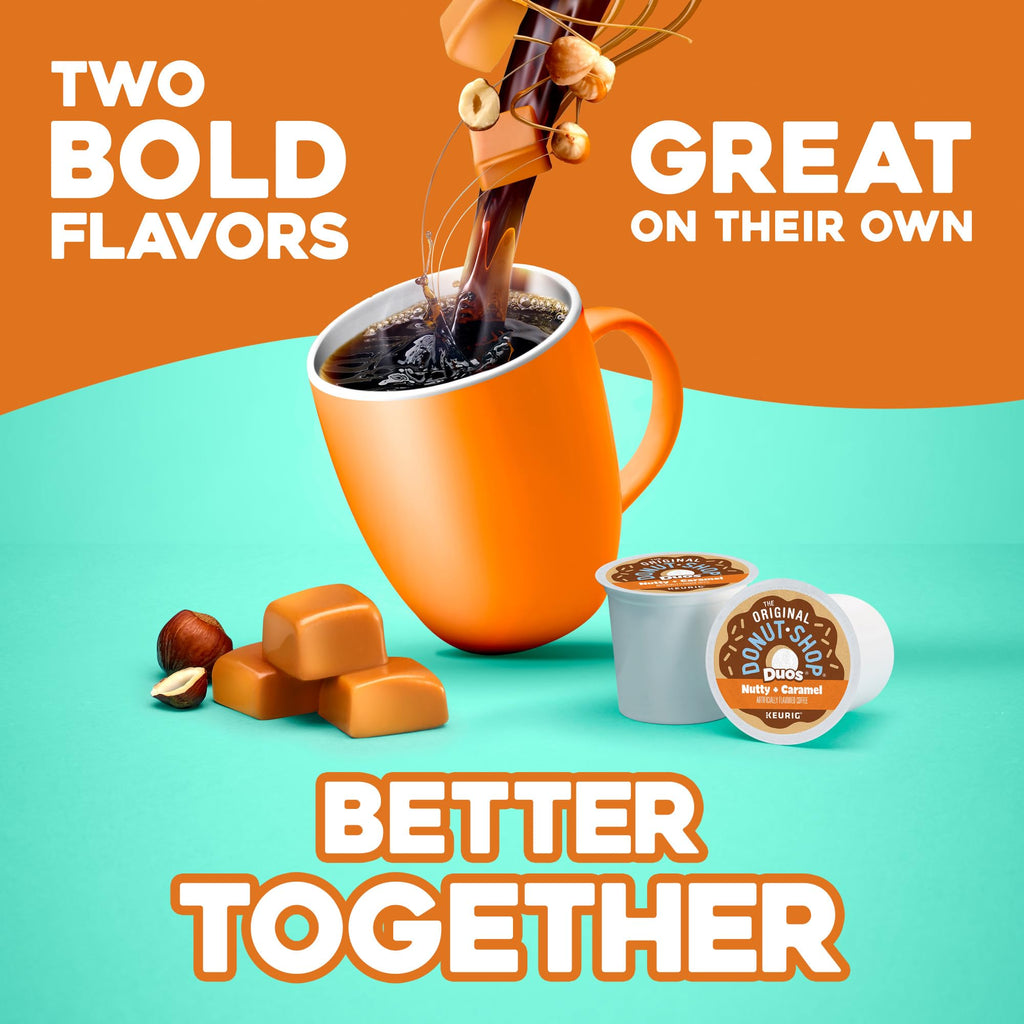The Original Donut Shop Duos Coconut + Mocha Coffee, Keurig Single Serve K-Cup Pods, Medium Roast Coffee, 60 Count, (6 Packs of 10)