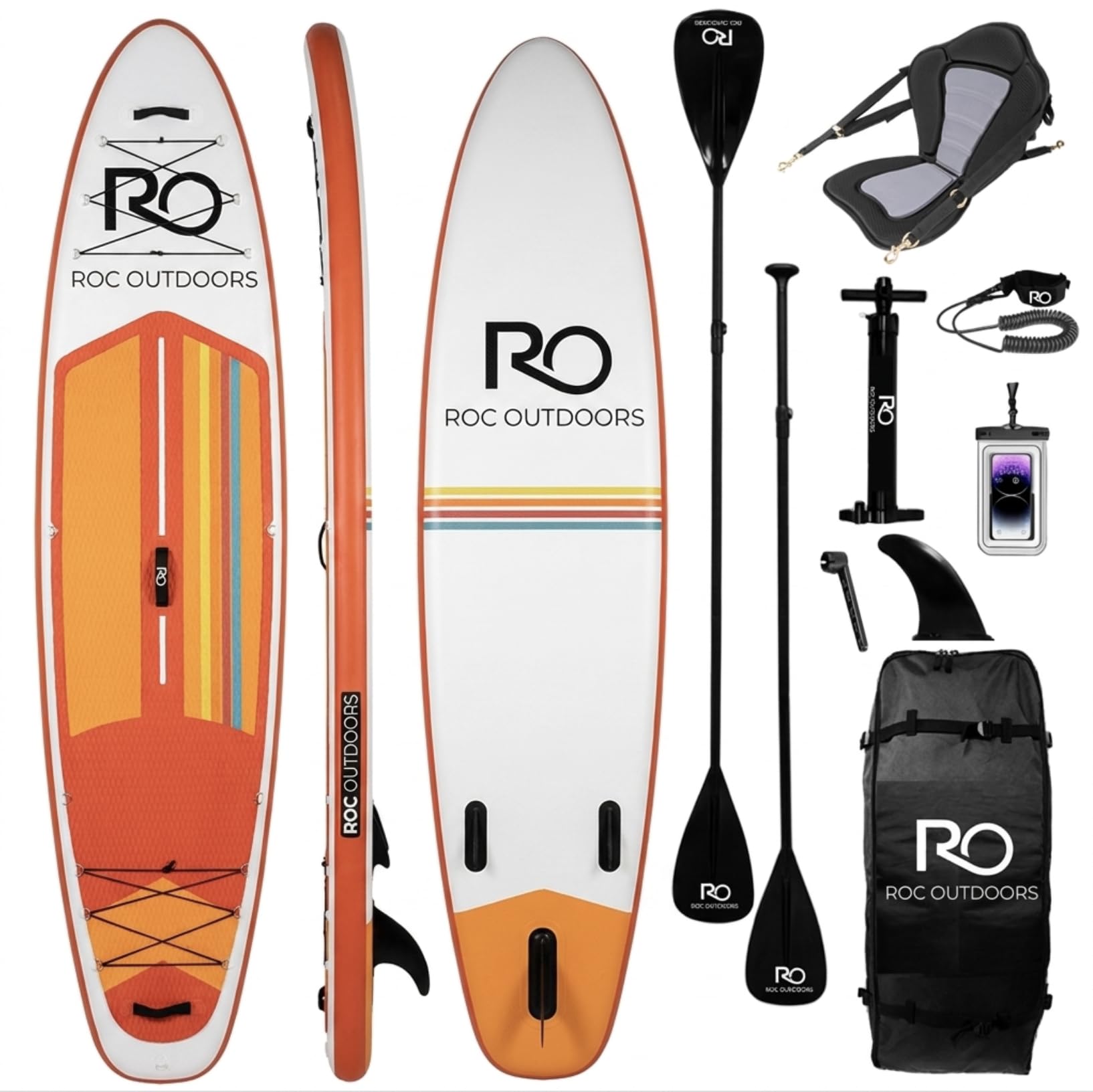 Roc Inflatable Stand Up Paddle Board 10' 6" with Premium SUP Paddle Board Accessories, Wide Stable Design, Non-Slip Comfort Deck for Youth & Adults