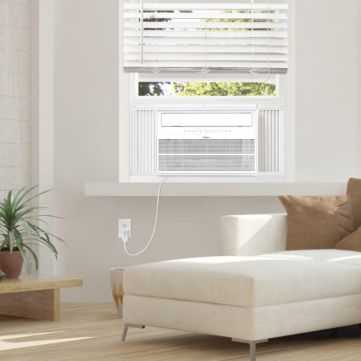 Whirlpool 18,000 BTU Window Mounted Inverter Air Conditioner with Quiet, High Efficiency Operation and Remote, Window AC Unit for Apartment, Living Room, Bedroom, Large Rooms up to 1000 Square Feet