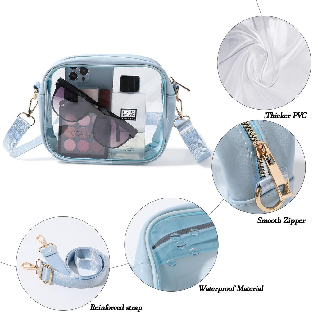 TOBVZOO Clear Bag Stadium Approved, Crossbody Transparent Bag for Concerts Sports Events, Purses for Men & Women