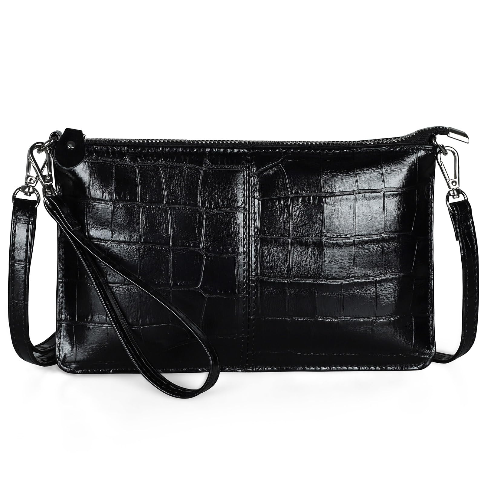 befen Genuine Leather Wristlet Clutch Wallet Purses Small Crossbody Bags for Women with RFID Blocking Card Slots