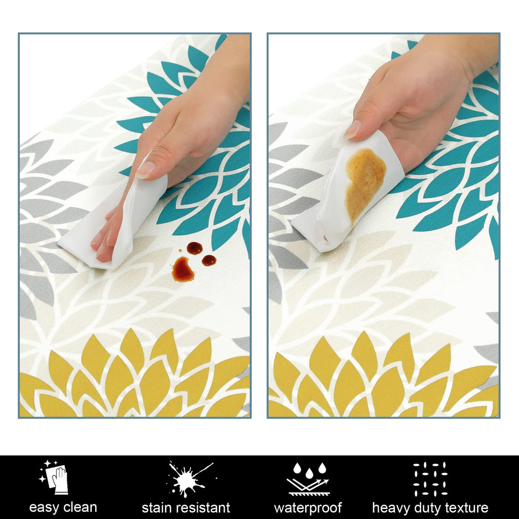 HEBE Anti Fatigue Kitchen Rugs Sets of 2, Non Slip Kitchen Mats for Floor, Waterproof Cushioned Comfort Standing Carpet for Kitchen Sink, Home Office, Laundry Room
