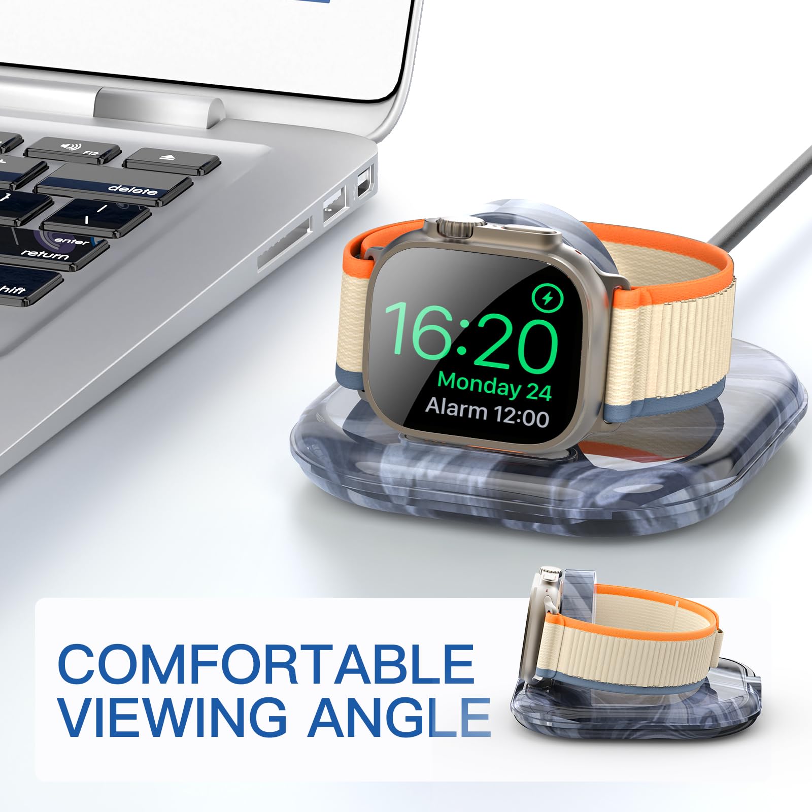 for Apple Watch Magnetic Charging Dock - Fast Magnetic Charger Stand, Compatible with Apple Watch Series 2/3/4/5/6/7/8/9/10/Ultra 1 2, Supports Nightstand Mode, Portable Design for Travel