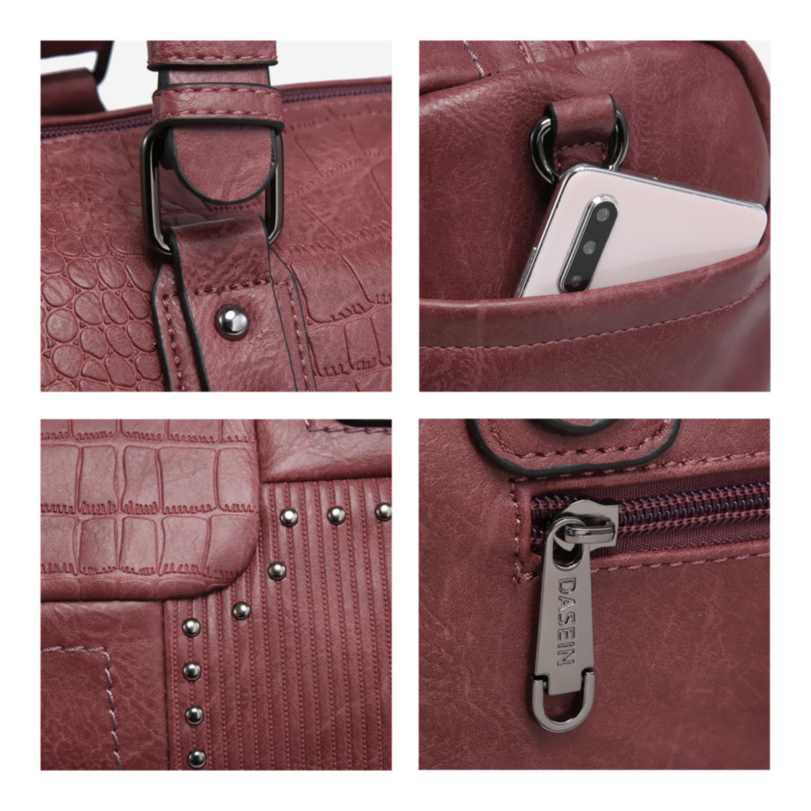 Dasein Women Soft Vegan Leather Barrel Bags Large Hobo Top Handle Work Totes Satchel Handbags Shoulder Purse