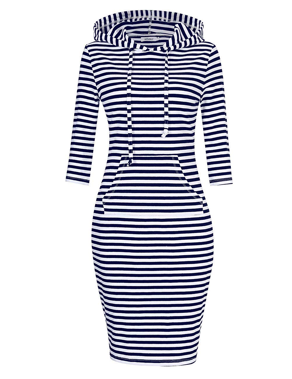 MISSKY Women's Women's Sweatshirt Hooded Dress