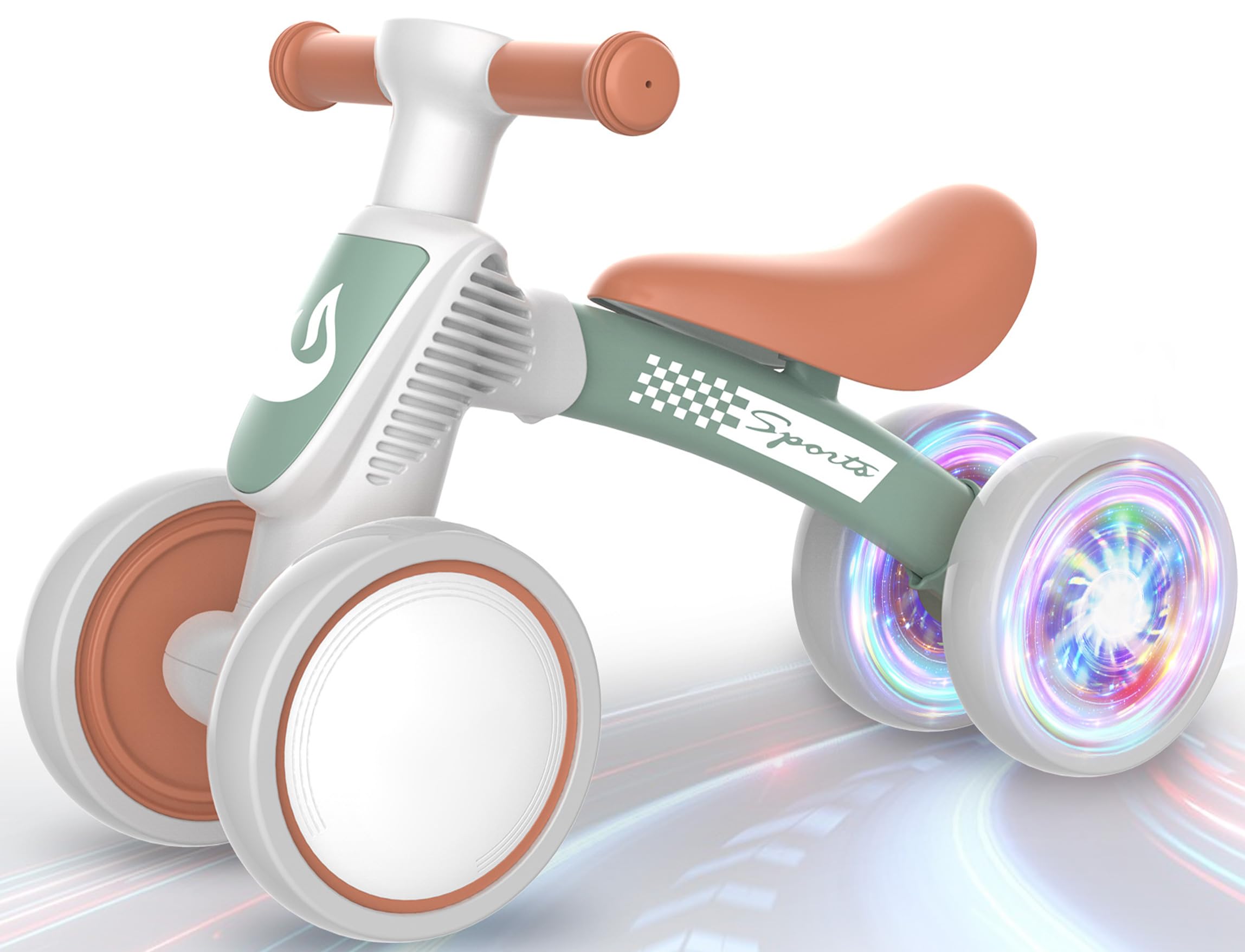 Colorful Lighting Baby Balance Bike Toys for 1 Year Old Boy Gifts, 10-36 Month Toddler Balance Bike, No Pedal 4 Silence Wheels & Soft Seat First Bike, One Year Old Boy Birthday Gift.