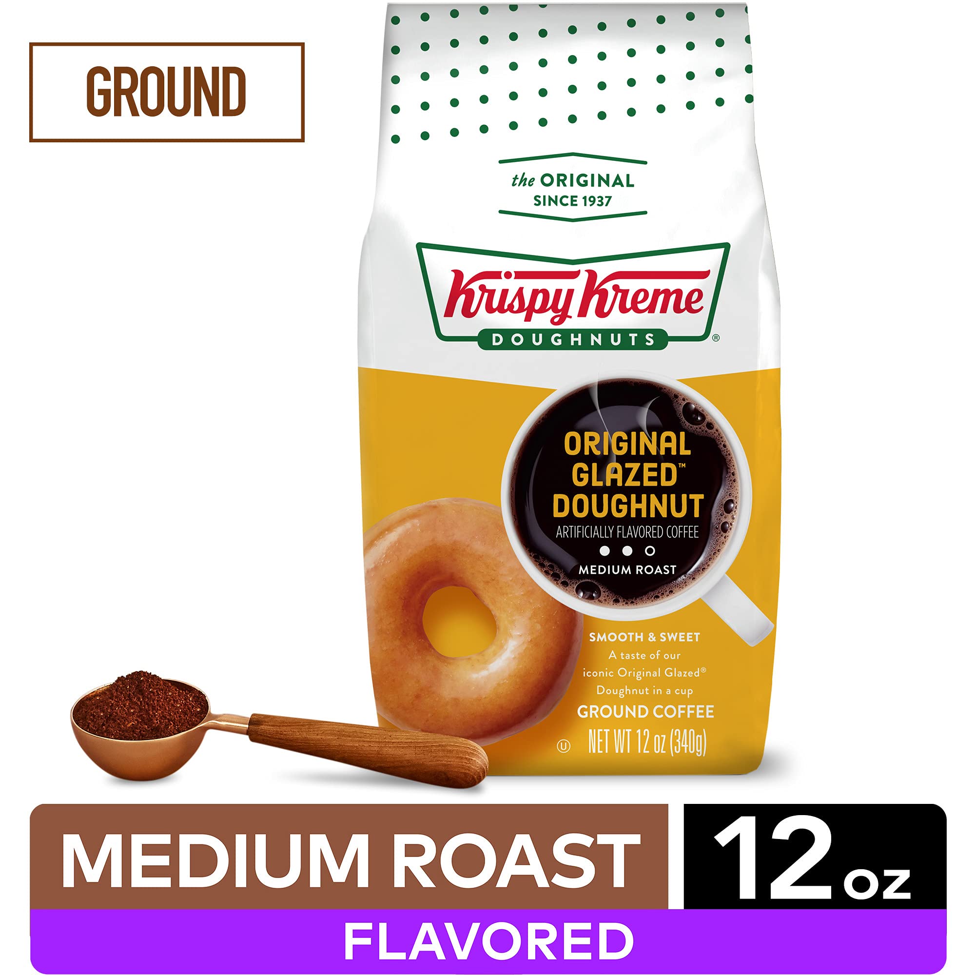 Krispy Kreme Doughnuts, Classic, Ground Coffee, Medium Roast, Bagged 12oz