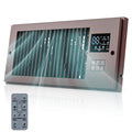 VallisCo Register Booster Fan 6" x 10" with Negative Ion, Manual Airflow Direction Control, Quiet 10-Speed Heating Cooling AC Vent Fan with Remote & Thermostat Control for Wall Floor, Bronze