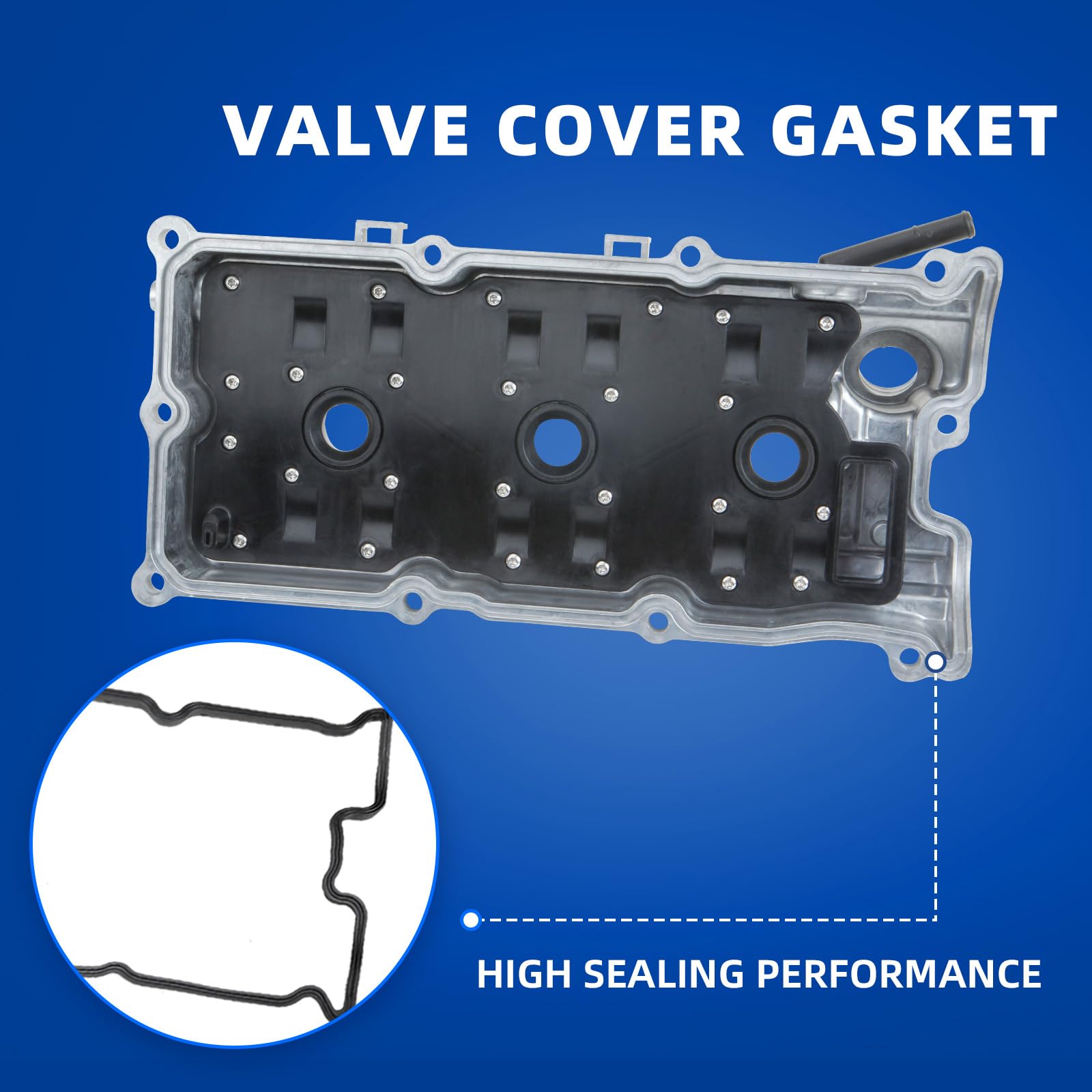 MITZONE Engine Valve Cover Set with Bolts & Oil Cap & Gaskets & Spark Plug Tube Seals & P CV Cover Compatible with 2003-2008 Nissan 350Z Infiniti FX35 G35 M35 VQ35DE 3.5L Part# 13264AM600 13264AM610